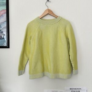 Lands' End Women's Lime Crew Neck Sweater